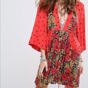 NWD Free People talulla mini dress cherry combo XS